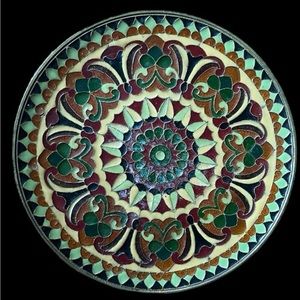 Byzantine mosaic on brass plate